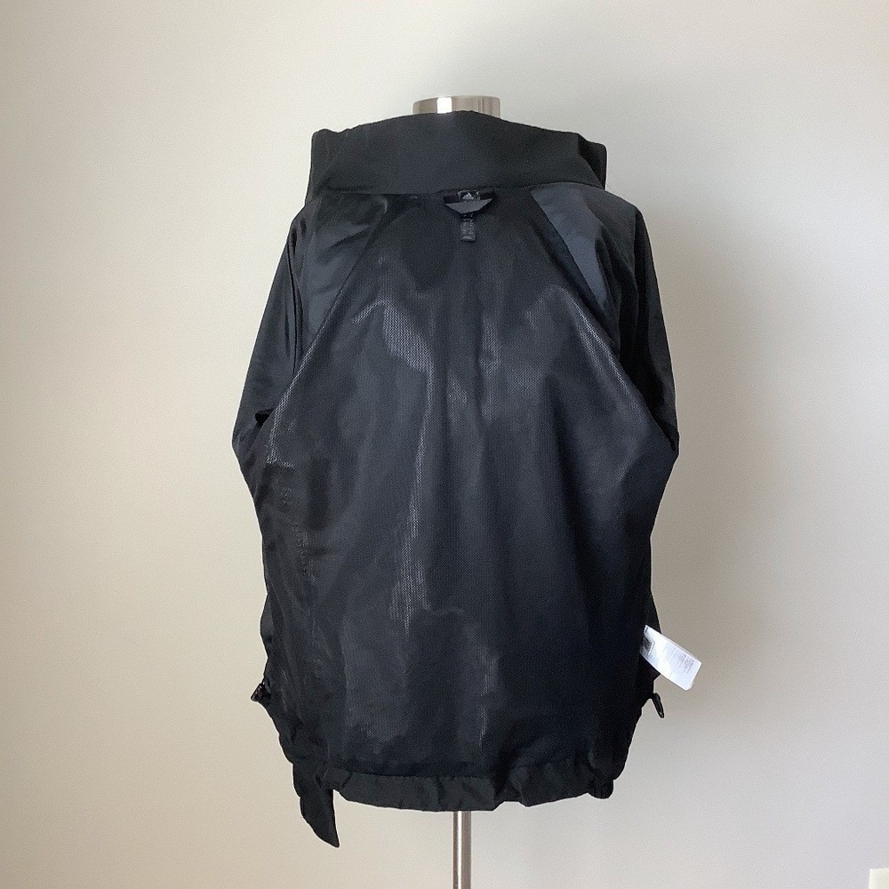Adidas Women's 3-Stripes Rain Rdy Jacket Black H65759 Flaw: Missing Zipper Pull - Picture 13 of 14